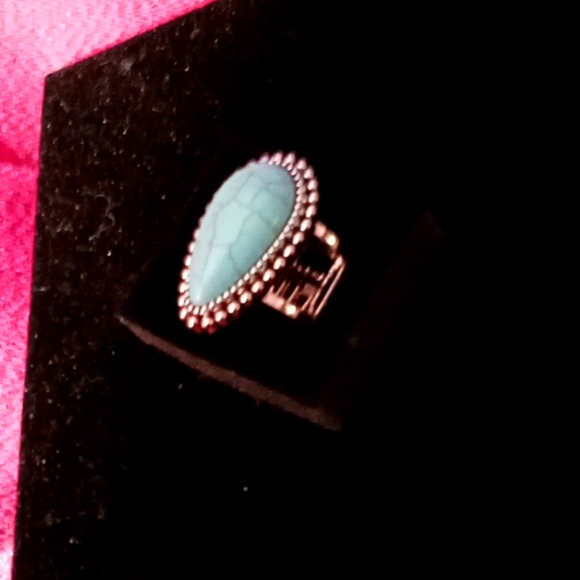 Paparazzi Turquoise Necklace, Earrings and Ring In a Set - Picture 3 of 6